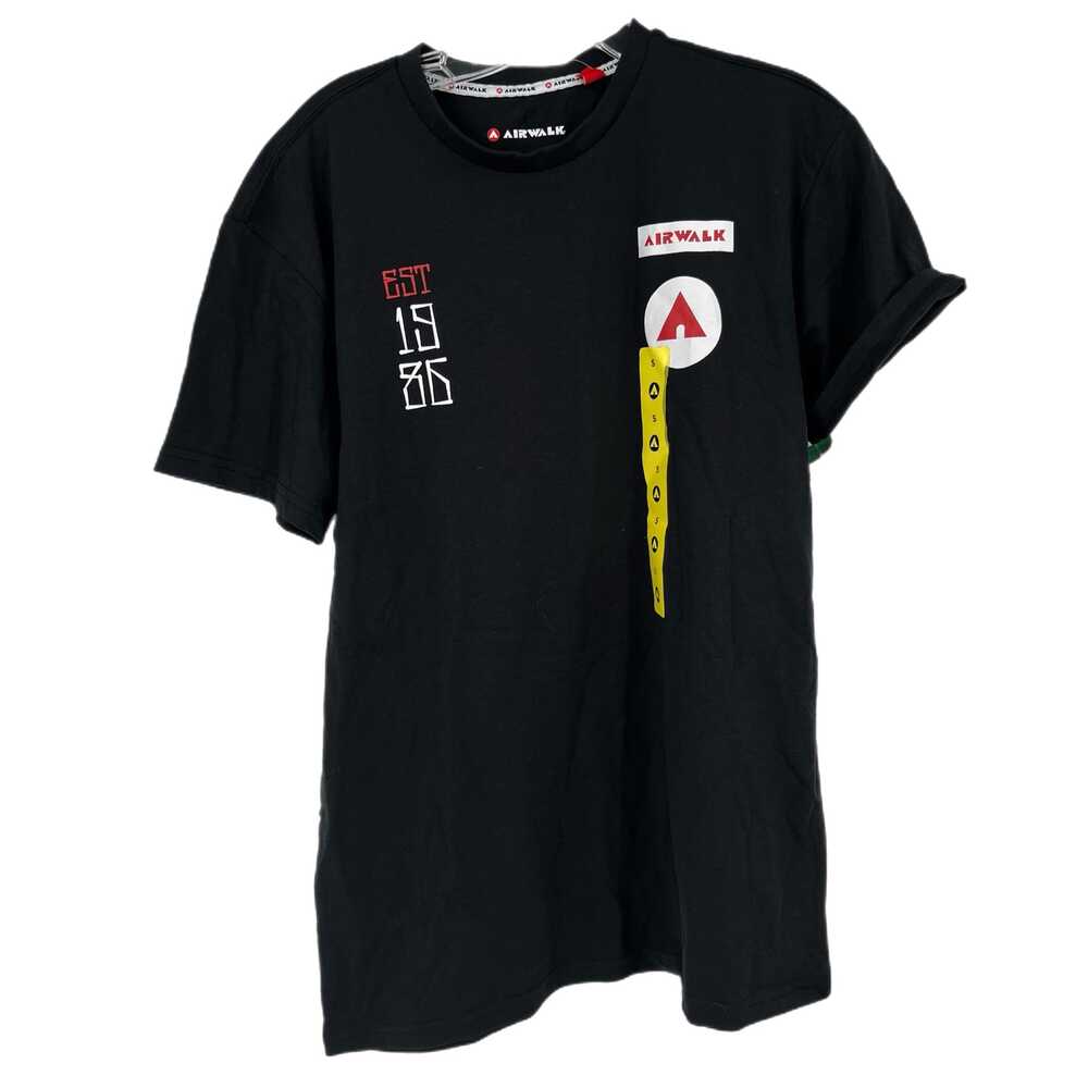 Airwalk Black Cotton Logo Graphic Tee | Men’s Size S